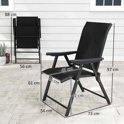 Outsunny Set of Two Folding Outdoor Chairs 2