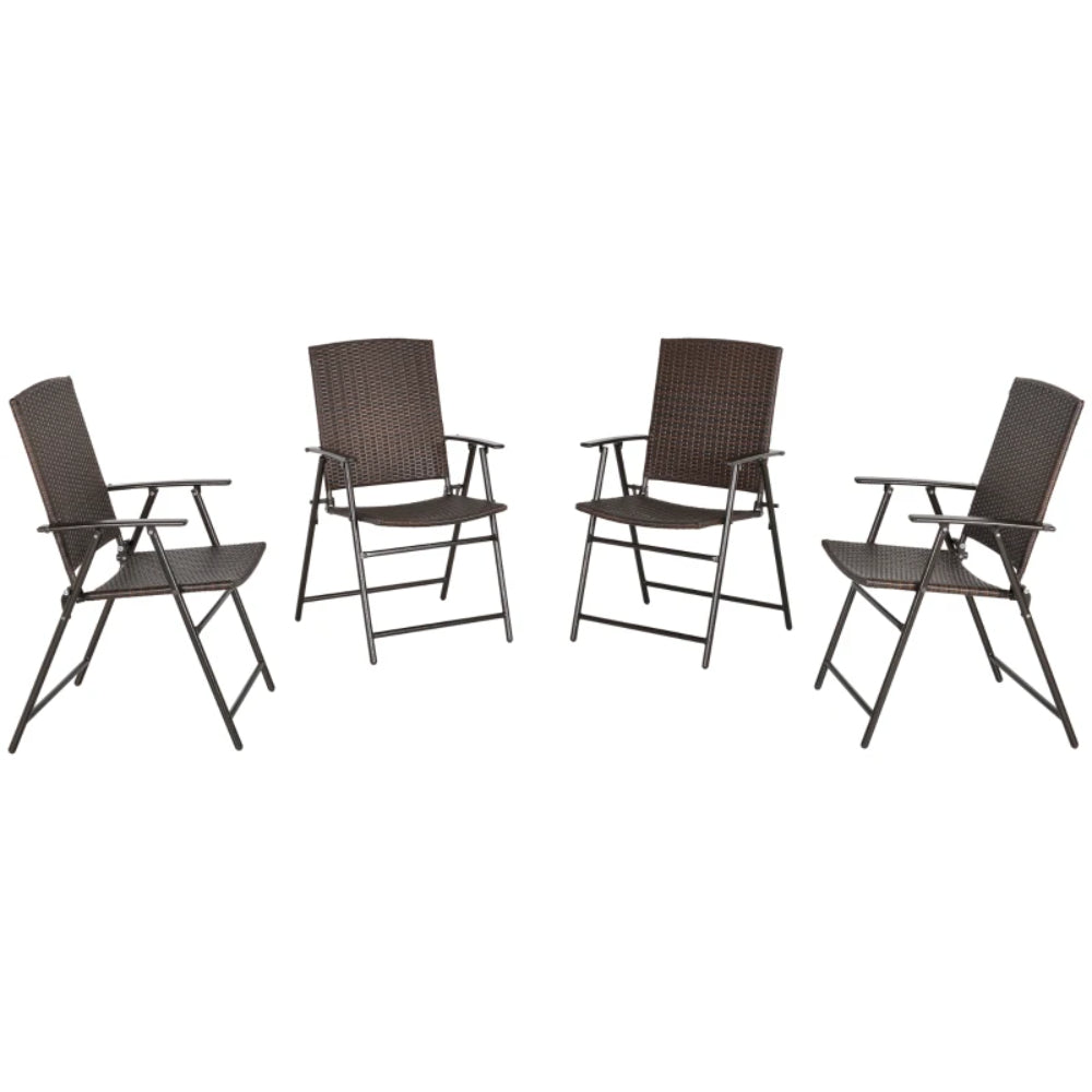 Outsunny Set of Two Folding Rattan Seat Chairs