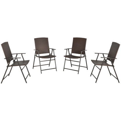 Outsunny Set of Two Folding Rattan Seat Chairs