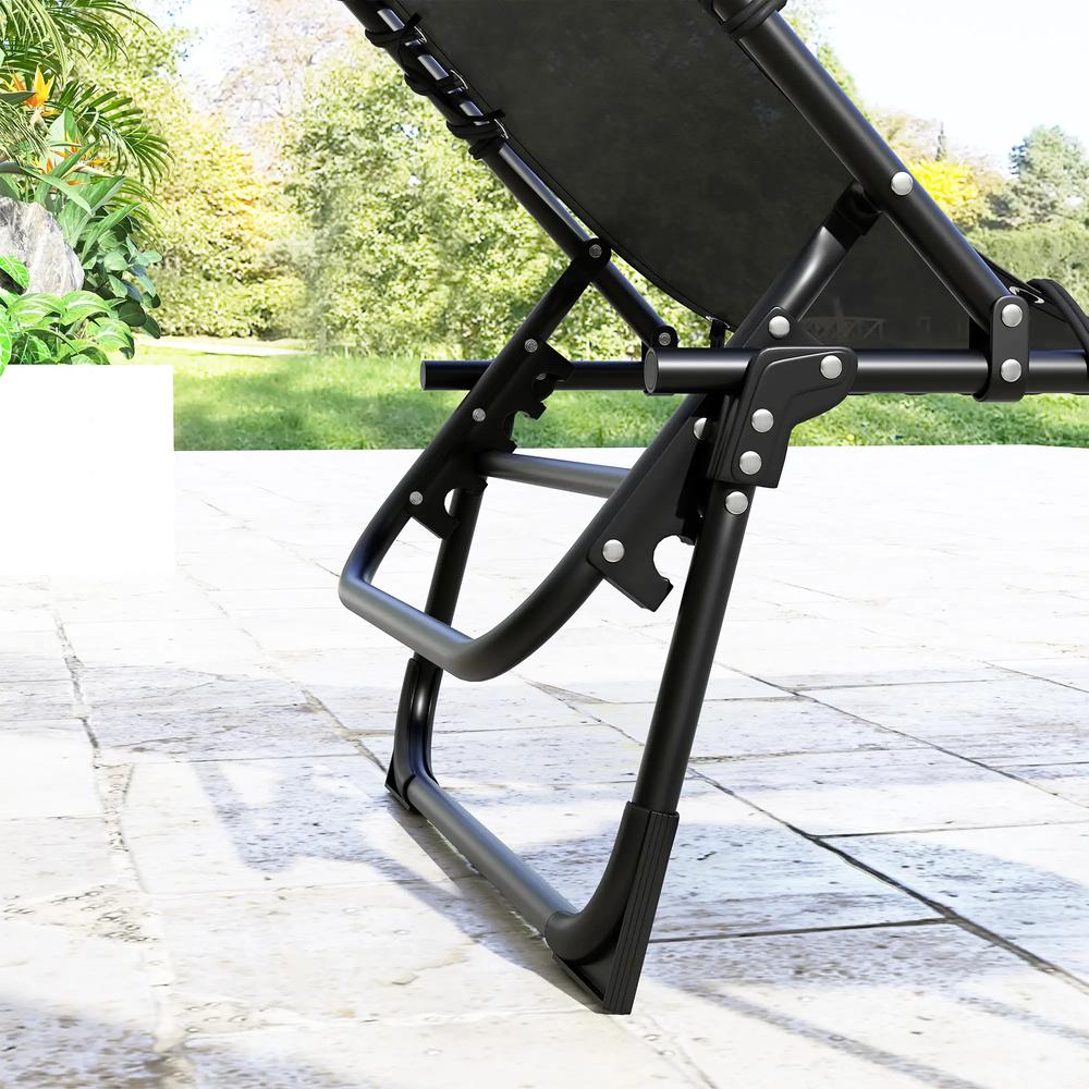 Outsunny Set of Two Folding Sun Loungers, with Four-Position Backs 8