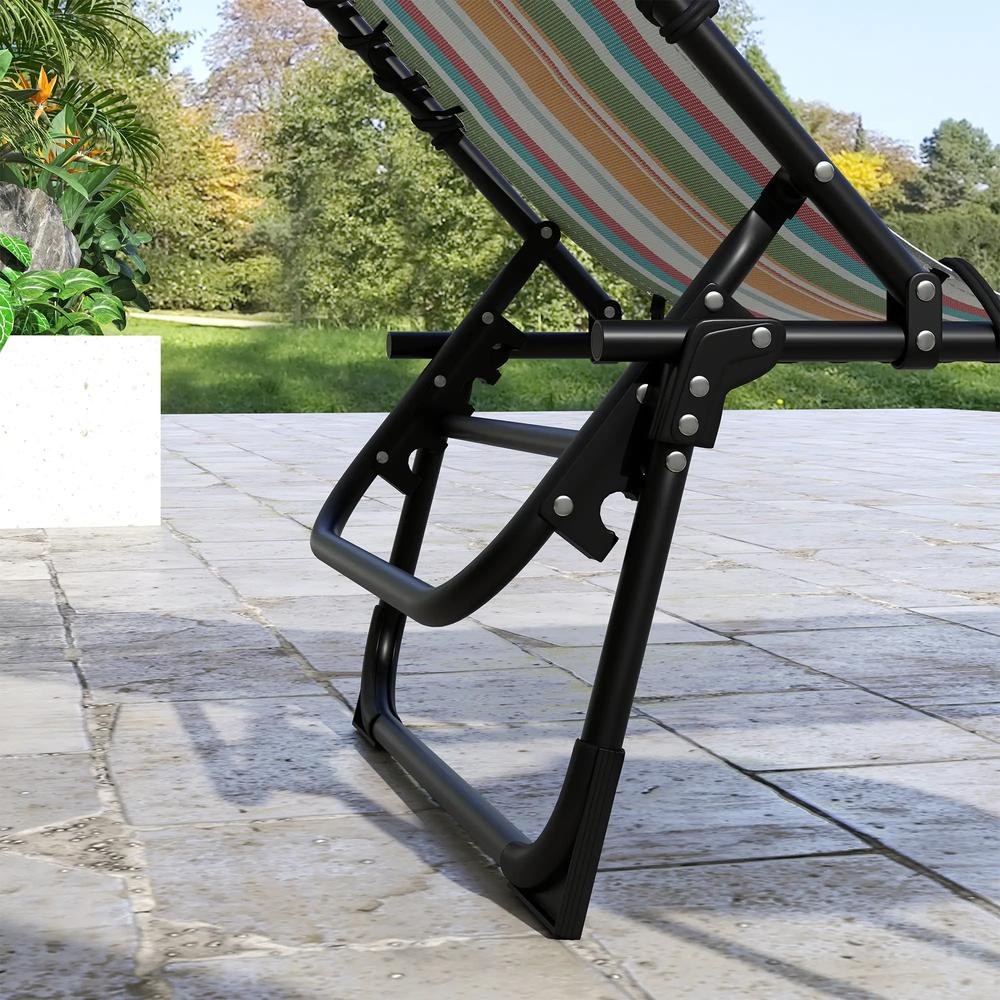 Outsunny Set of Two Folding Sun Loungers, with Four-Position Backs - Multicoloured 8