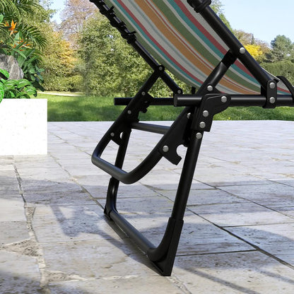 Outsunny Set of Two Folding Sun Loungers, with Four-Position Backs - Multicoloured 8