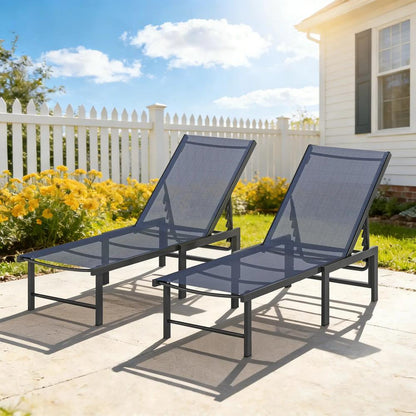 Outsunny Set of Two Reclining Sun Loungers 186 x 60 x 34 cm 19