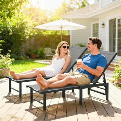 Outsunny Set of Two Reclining Sun Loungers 186 x 60 x 34 cm 30