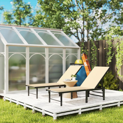 Outsunny Set of Two Reclining Sun Loungers 186 x 60 x 34 cm 38