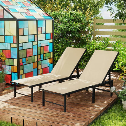 Outsunny Set of Two Reclining Sun Loungers 186 x 60 x 34 cm 41