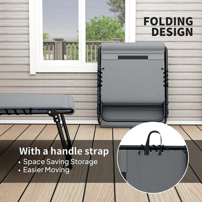 Outsunny Set of Two Reclining Sun Loungers 68W x 189D x 36Hcm 15