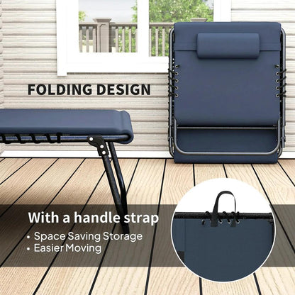 Outsunny Set of Two Reclining Sun Loungers 68W x 189D x 36Hcm 25