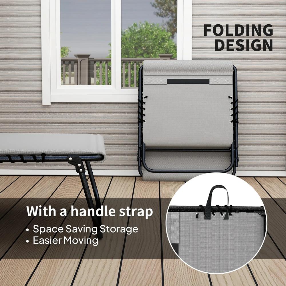 Outsunny Set of Two Reclining Sun Loungers 68W x 189D x 36Hcm 35