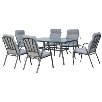 Outsunny Seven-Piece Garden Dining Set with Cushions 20