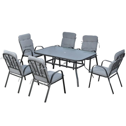 Outsunny Seven-Piece Garden Dining Set with Cushions 21