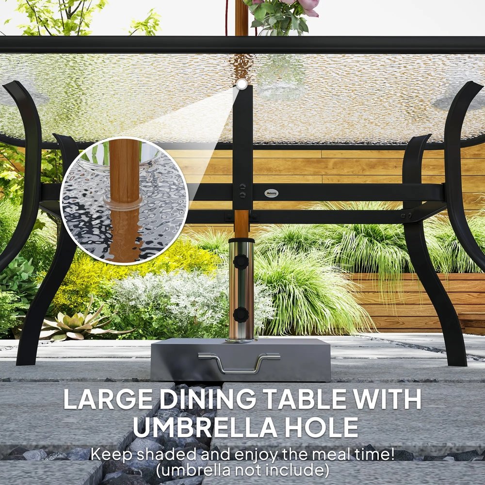 Outsunny Seven-Piece Garden Dining Set with Cushions 3