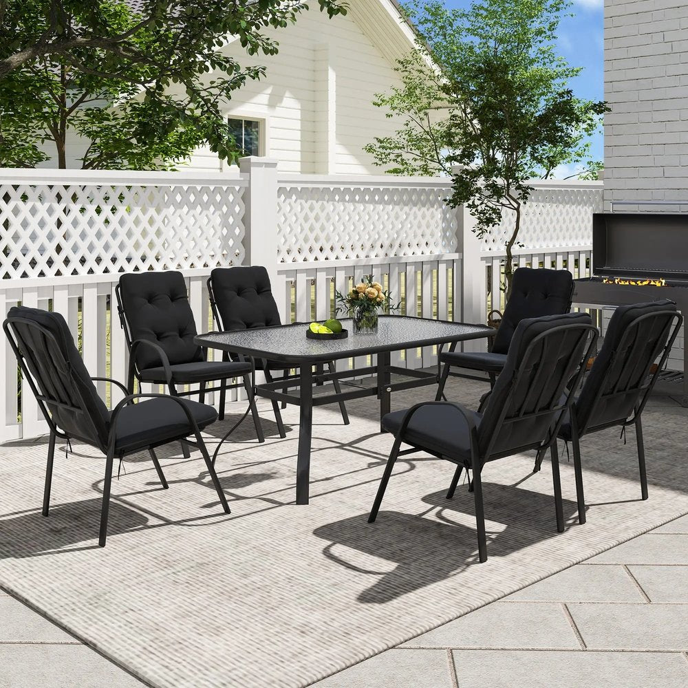 Outsunny Seven-Piece Garden Dining Set with Cushions 7