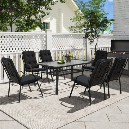 Outsunny Seven-Piece Garden Dining Set with Cushions 7
