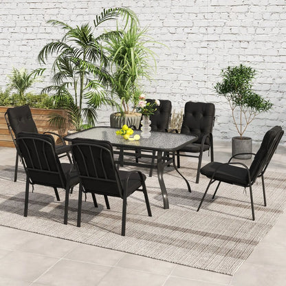 Outsunny Seven-Piece Garden Dining Set with Cushions 9