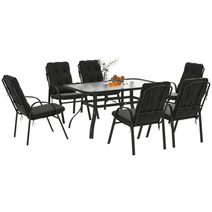 Outsunny Seven-Piece Garden Dining Set with Cushions 