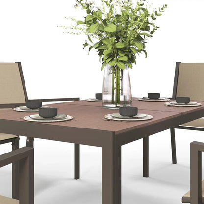 Outsunny Seven-Piece Garden Dining Set, with Plastic Wood-Top Table 28