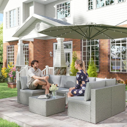 Outsunny Seven-Piece Modular Rattan Set