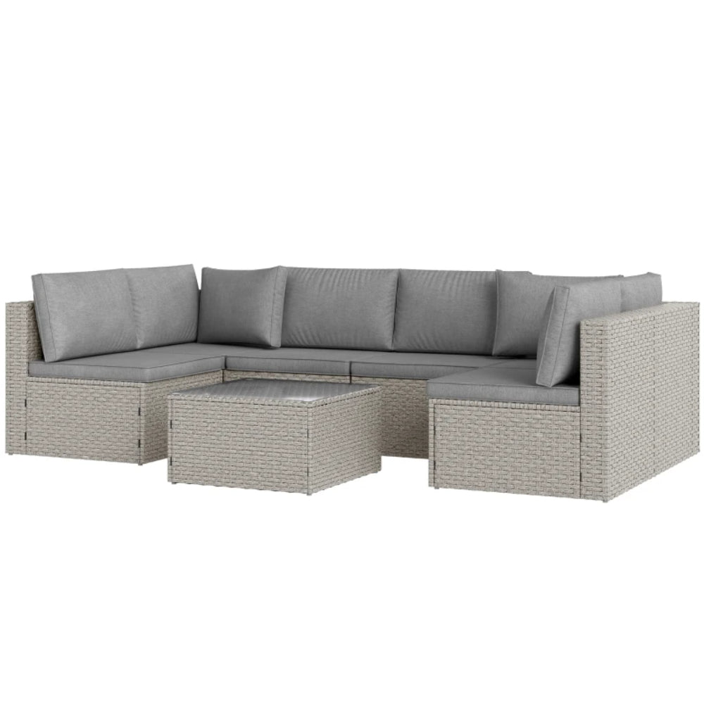 Outsunny Seven-Piece Modular Rattan Set