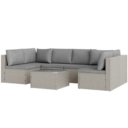 Outsunny Seven-Piece Modular Rattan Set