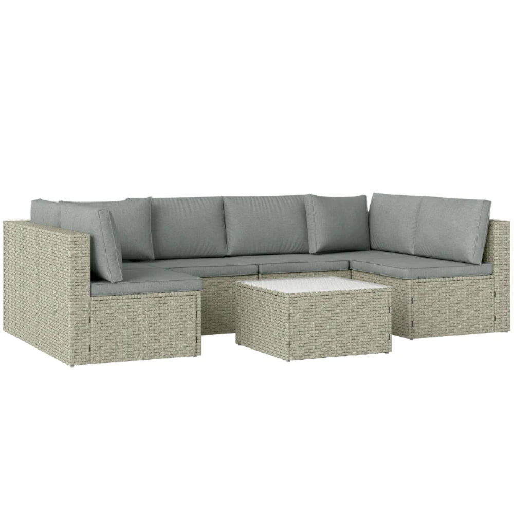 Outsunny Seven-Piece Modular Rattan Set