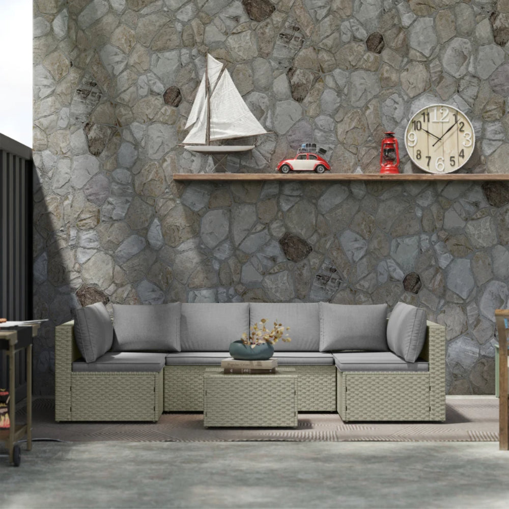 Outsunny Seven-Piece Modular Rattan Set