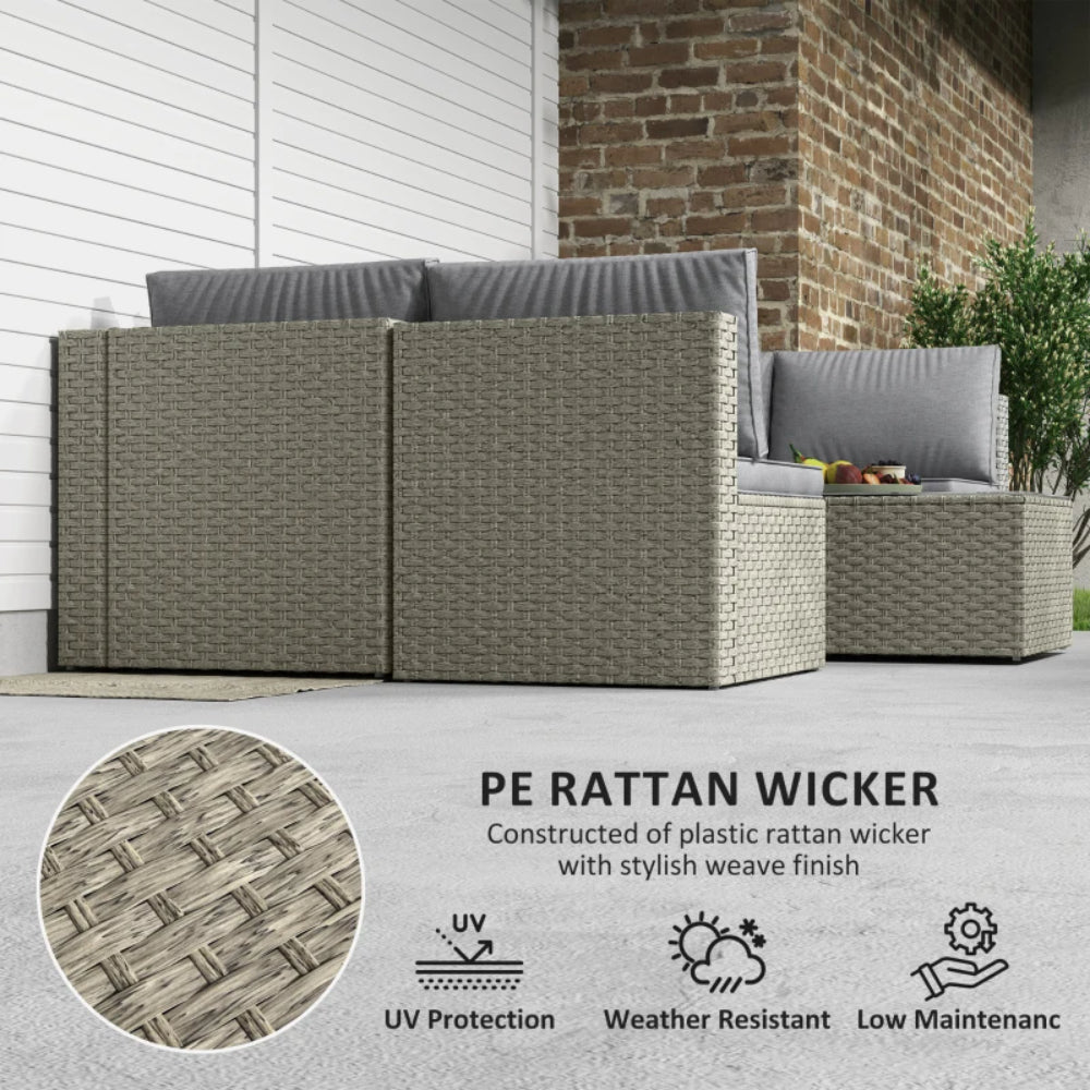 Outsunny Seven-Piece Modular Rattan Set