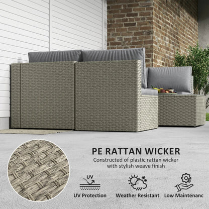 Outsunny Seven-Piece Modular Rattan Set