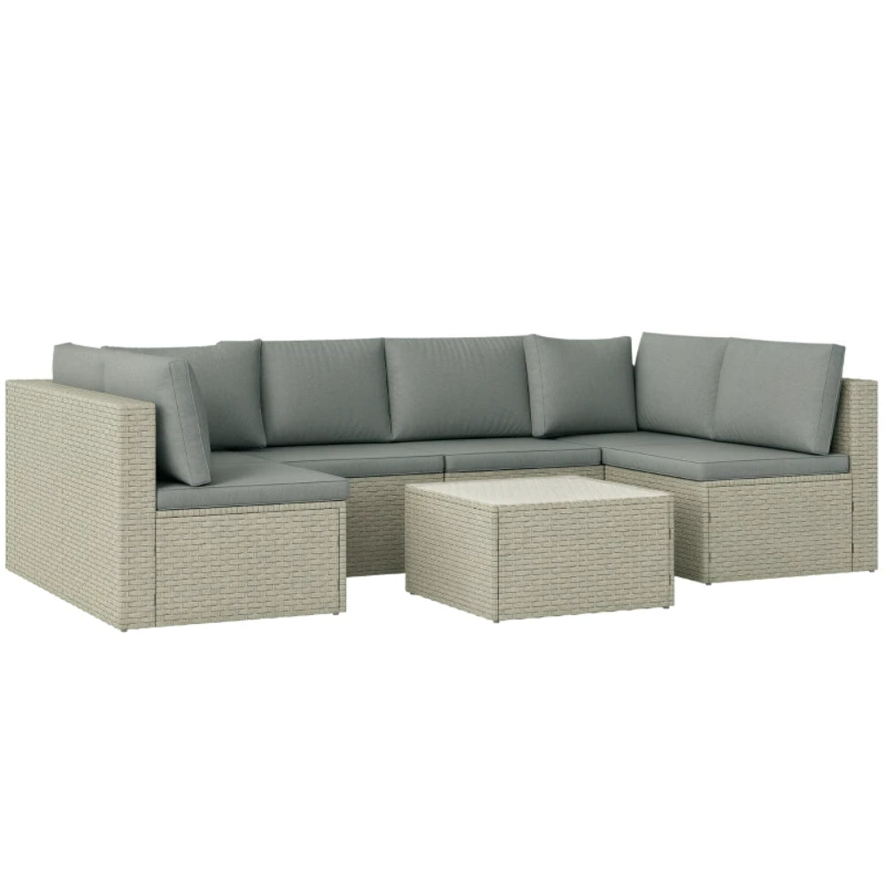 Outsunny Seven-Piece Modular Rattan Set