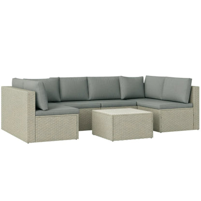 Outsunny Seven-Piece Modular Rattan Set