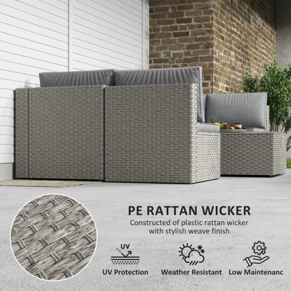 Outsunny Seven-Piece Modular Rattan Set