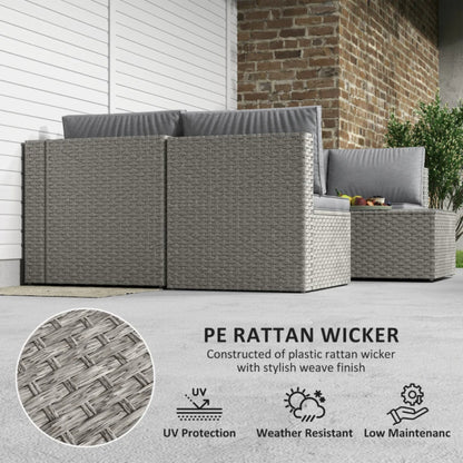 Outsunny Seven-Piece Modular Rattan Set