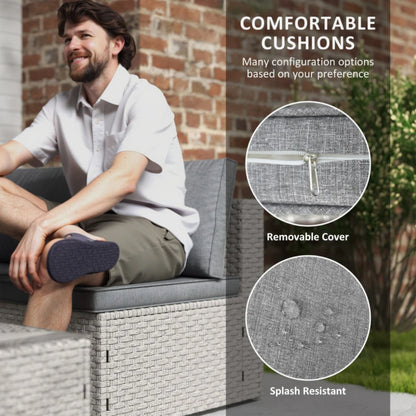 Outsunny Seven-Piece Modular Rattan Set