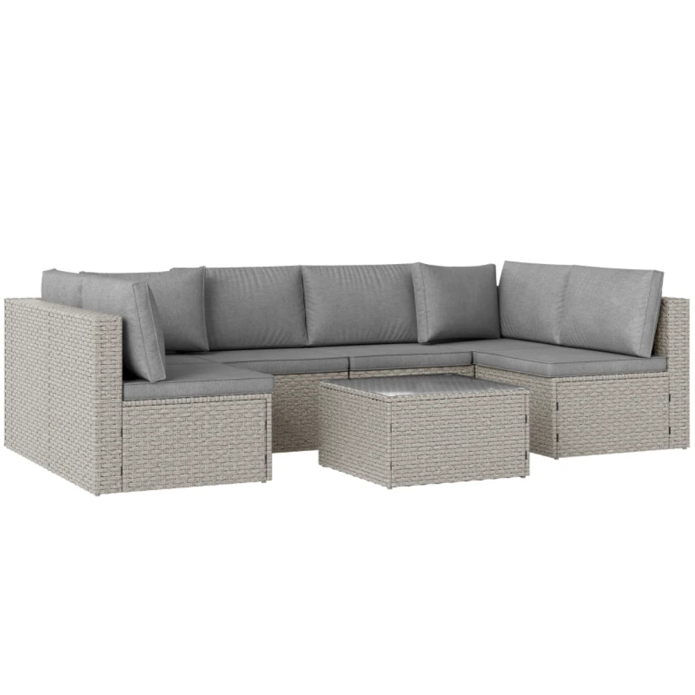 Outsunny Seven-Piece Modular Rattan Set