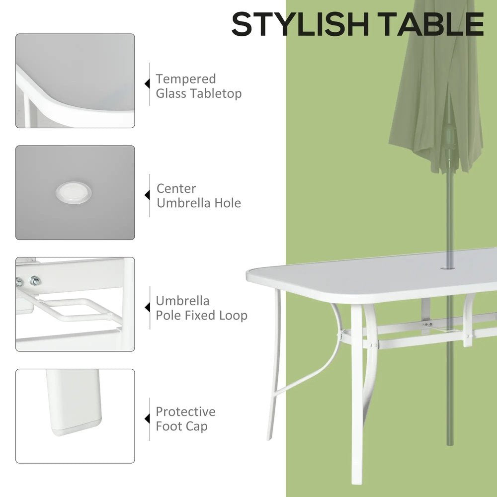 Outsunny Seven-Piece Outdoor Dining Set 14