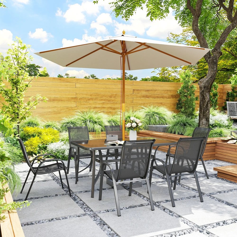 Outsunny Seven-Piece Outdoor Dining Set 7