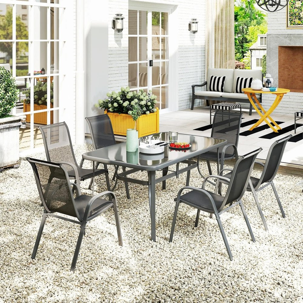 Outsunny Seven-Piece Outdoor Dining Set 8