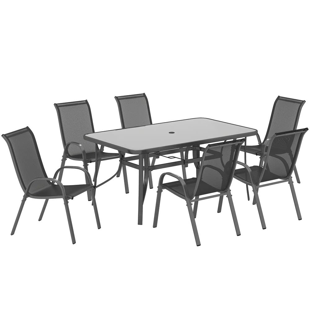 Outsunny Seven-Piece Outdoor Dining Set 