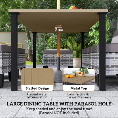 Outsunny Seven-Piece Rattan Dining Set - Grey