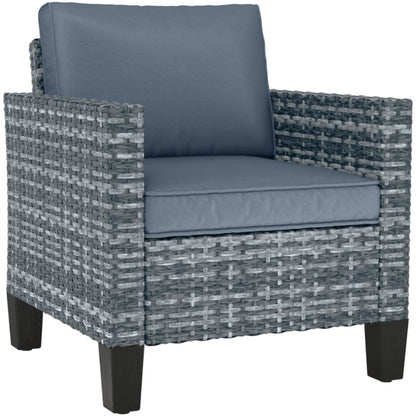 Outsunny Single Rattan Armchair, with Cushions