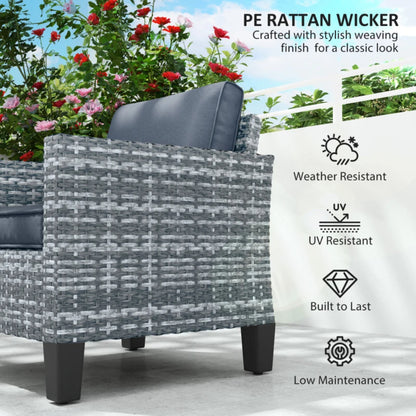 Outsunny Single Rattan Armchair, with Cushions