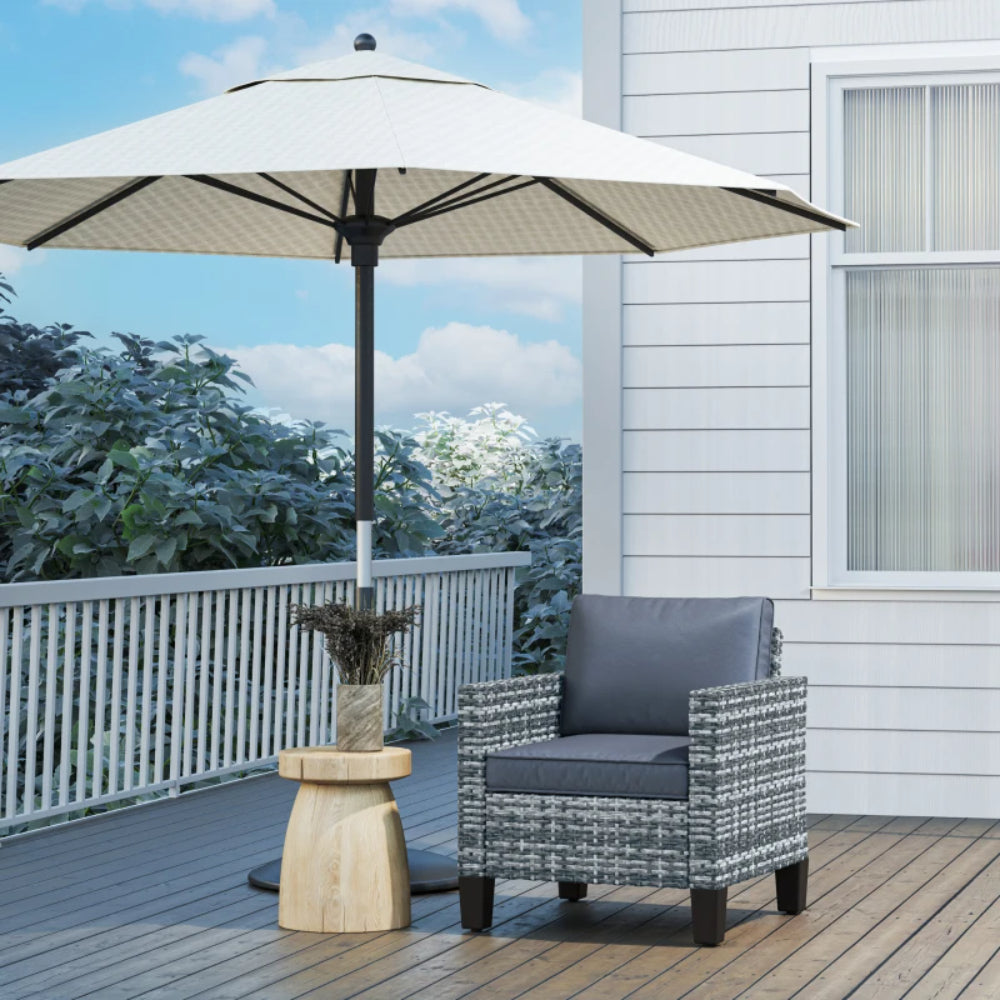 Outsunny Single Rattan Armchair, with Cushions