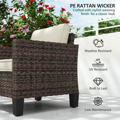 Outsunny Single Rattan Armchair, with Cushions