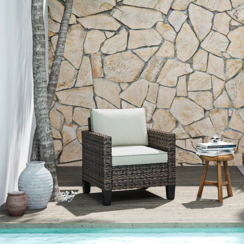 Outsunny Single Rattan Armchair, with Cushions
