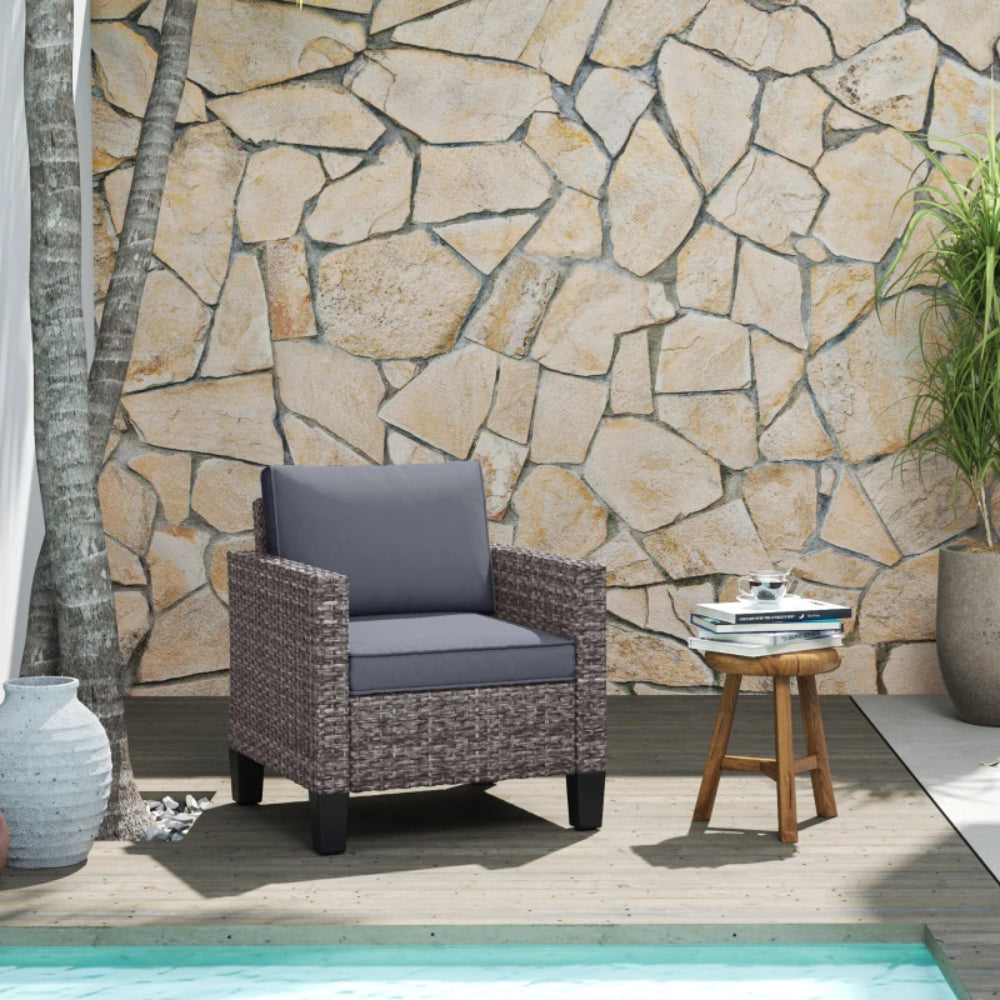 Outsunny Single Rattan Armchair, with Cushions