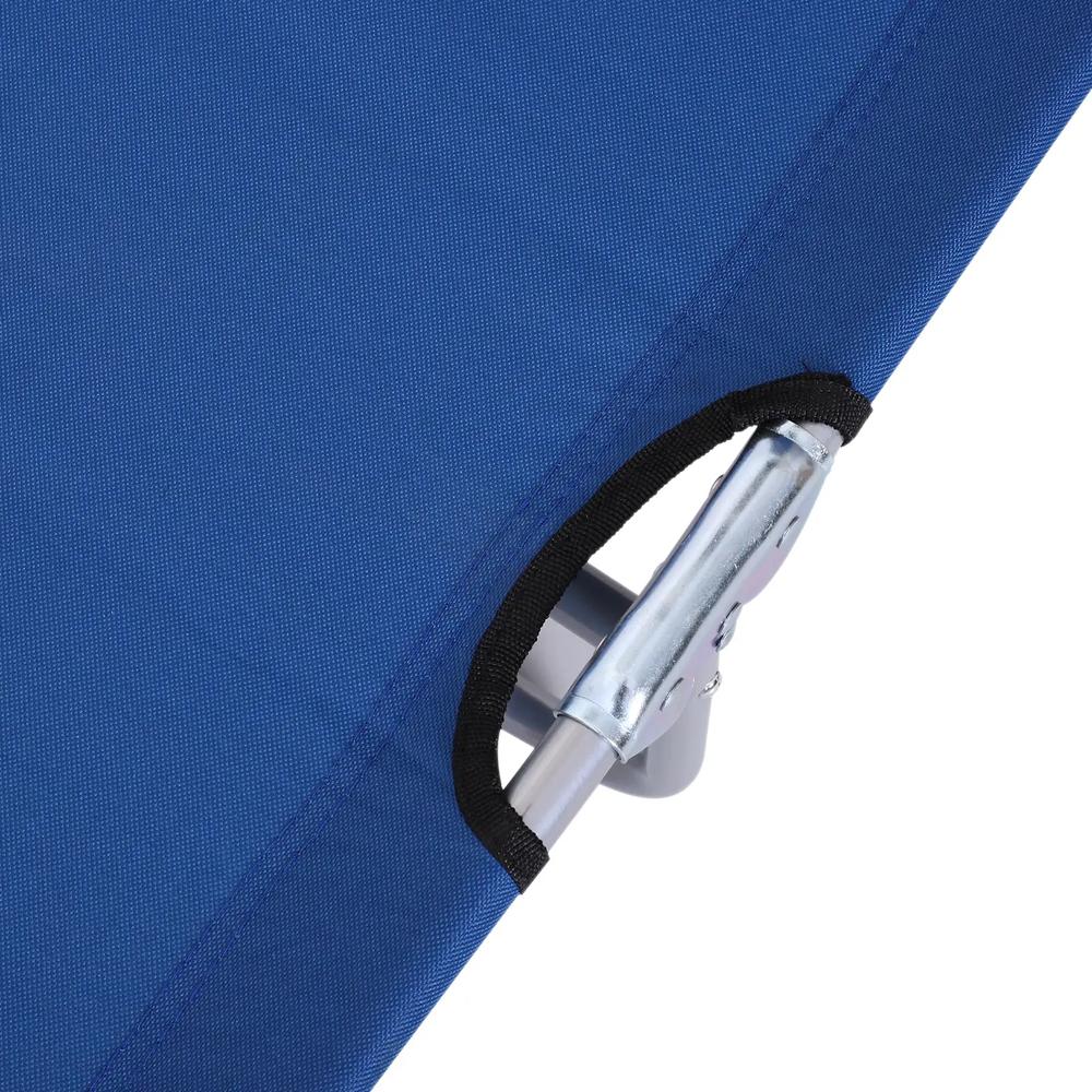 Outsunny Single Sun Lounger, with Awning and Reclining Back - Blue 7