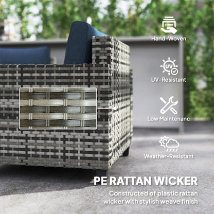 Outsunny Six-Piece Modular Rattan Sofa Set