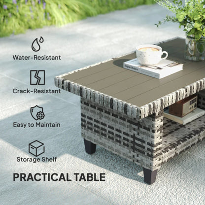 Outsunny Six-Piece Modular Rattan Sofa Set