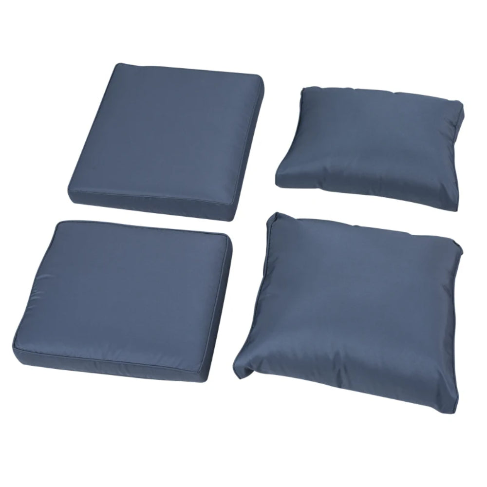 Outsunny Six-piece Outdoor Rattan Dining Set, Outdoor Sofa Set with Reclining Armchairs and Mental Frame
