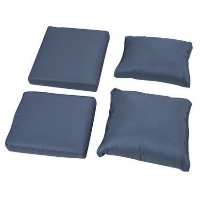 Outsunny Six-piece Outdoor Rattan Dining Set, Outdoor Sofa Set with Reclining Armchairs and Mental Frame